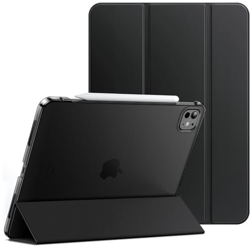 JETech Case for iPad Pro 11-Inch M4 2024 (5th Generation), Slim Stand Hard Back Shell Smart Cover with Auto Wake/Sleep (Black)