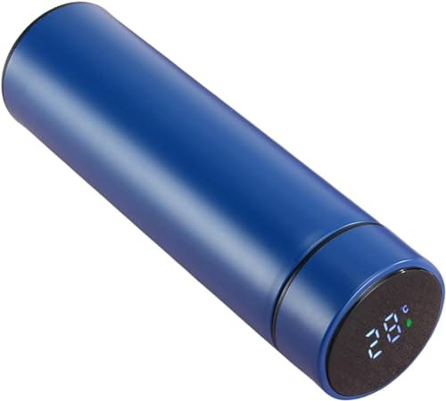 Botella inteligente de acero inoxidable con pantalla táctil LCD, aislada, para bebidas calientes y frías, con capacidad para 450 ml. Válida para café y té. (AZUL)