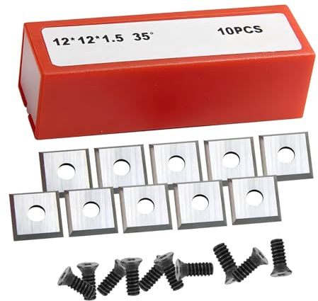 Wendeplatten Hartmetall 10 Stück 12x12x1,5 mm 35°, 4-seitig Wendeschneidplatten, Vierkant Seitig, planfräser für oberfräse/flachfräser/fraiser