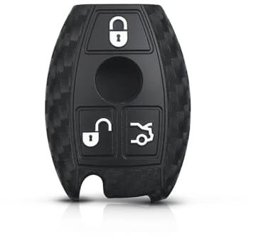 schlüsselgehäuse Schlüsselanhänger 2/3 Tasten für CLS für CLA für AMG GL R SLK ABCs Schutzhülle Carbon Silikon Autoschlüssel Hülle Abdeckung Auto schlüssel(3 Buttons)