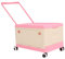 Storage Bins with Wheels, Toy Organizer Toy Box Kids Toy Organizers and Storage Bins with Lids Children Building Blocks Organizer Rolling Toy for Nursery,Playroom (Pink)