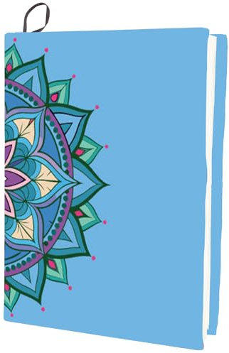 craspire Dehnbarer Buchumschlag Mit Mandalas Blumenmuster Blauer Einband Waschbar Wiederverwendbar Große Buchhülle Aus Nylon Buchschutz Elastische Notizbuchumschläge Für 9x11 Zoll Hardcover Bücher