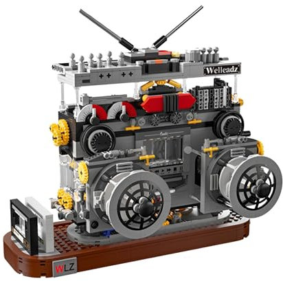 SymGrpu Retro Radio Bausteine Bausatz, Vintage Musik Player Display Klemmbausteine, Geschenkidee für Erwachsene Jungen Grils, Home Office Decor, 1199 PCS