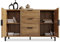 Sideboard, Kommode mit 2 Türen und 3 Schubladen, verstellbare Einlegeböden, Eiche dunkel, 40T x 120B x 76H cm
