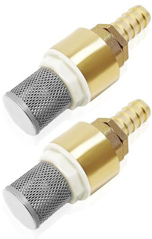 Hose Barb Brass Check Valves 1/2inch Brass Foot Valves Strainer Filter Bottom Valves with Hose Connection Rustproof