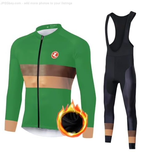 UGLY FROG 2024-2025 Herren Thermische Fleece Winter Fahrradbekleidung Radsportanzüge Fahrradtrikot mit Thermofleecefutter Fahrradhose mit Sitzpolster + 9D Gel für Radfahren MTB Outdoor