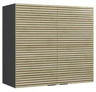 Vicco Hängeschrank Fame-Line, Glashängeschrank, Eiche Paneel, 80 cm