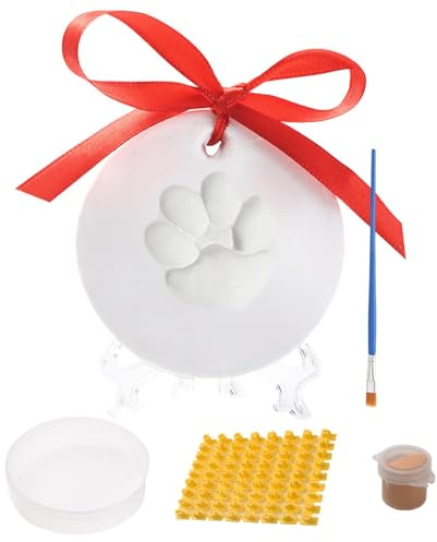 Ton-Pfotenabdruck-Set für Hunde, Pfotenabdruck-Ornament-Set,Luftgetrockneter Haustier-Fußabdruck-Gedenkdruck - Ton-Andenken für Hunde, erster Weihnachtsschmuck für Haustiere, Hundepfotenabdruck-Set fü