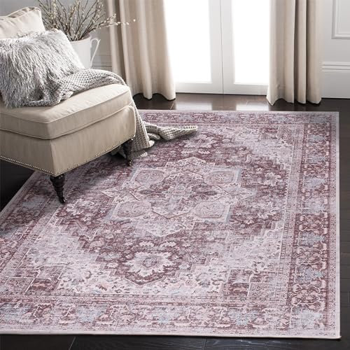 NETLINE HOME Teppich Wohnzimmer - Waschbarer - Teppich Rutsch Stop - rutschfeste Teppiche Aus Baumwolle Gewebt - Vintage Boho Teppich Für, Schlafzimmer Küche Flur Und Salon (BRAUN, 160X230)