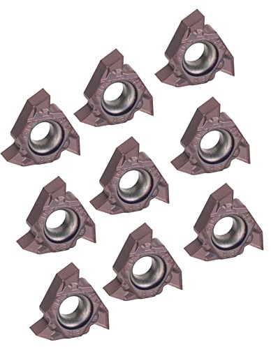 Gewindekarbideinsatzblätter, 16er AG60 -Gewindeeinsätze CNC -Drehmaschine, 10pcs Indexierbare Carbidklingen Drehwerkzeughalter, Starke, Gewindeeinsätze