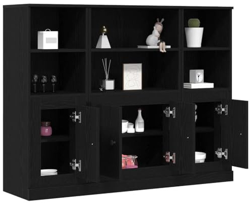 vidaXL Highboard Schwarz Eichen-Optik 132 x 35,5 x 103,5 cm