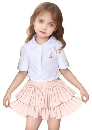 Jupe en tulle colorée pour enfants et filles Mini jupe plissée Jupe pour tout-petit fille Jupe d'été à volants Tutu avec short Y compris les filles pas cher, Rose, 5-6 ans