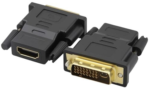 LEMLIN DVI Stecker auf 19 polige HDMI Buchse Adapter, Bidirektionaler DVI-D Port Konverter, mit Vergoldetem Stecker, Unterstützt 1080P-1 Stück