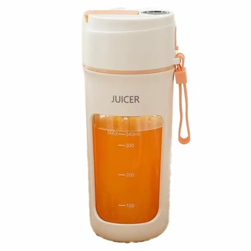 Asyduey Licuadora Portátil Eléctrica Multifunción, Extractor de Frutas, Batidora de 6 Cuchillas, 1200 MAh, Color Naranja.