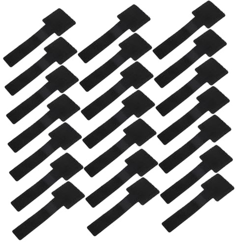 Holibanna 50 Piezas Bridas de para cables bridas para cables para pared cuerdas de gancho ajustables reutilizables Black