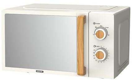 GEEPAS Kitchen Set NordiQ Design | Matte Finish with Wood Accents (Cream, 20L Microwave)