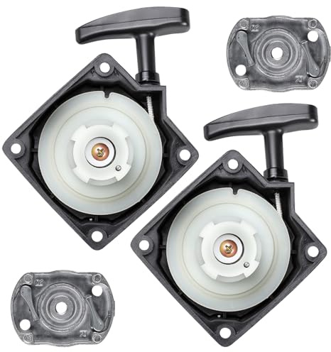 LALAGO Avviatore a Strappo per Decespugliatore da 43 ccm – 52 ccm, Avviatore a Fune per decespugliatore + Pedana, per Multitool Fuxtec, Rotfuchs, Brast, Timbertech e altro (2 Pezzo)