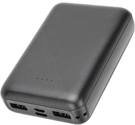 Riuulity 20000mAh Heated Vest Battery Pack, LCD Display Power Bank with Smart Chip for Heated Jacket, Coat, Clothing, USB Blanket, Camping Chair, Black