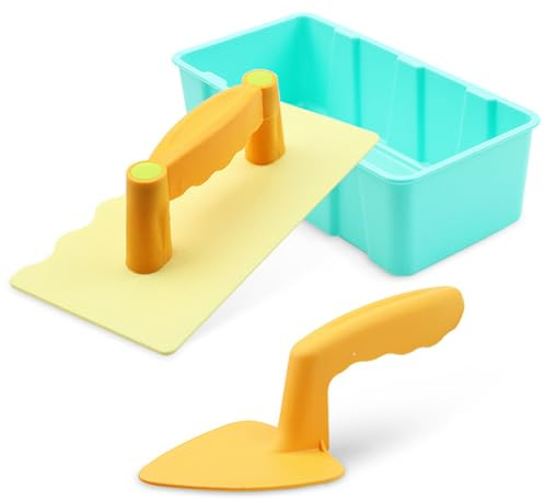 HoveeLuty 3-in-1-Sandburg-Bauset mit Kordelzug, Strand-Sandspielzeug für Kinder mit Schaufel, Schaber und rechteckiger Form, Sandkasten-Spielzeug für kreatives Spielen im Freien, Sandkasten