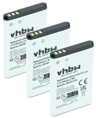 vhbw 3X Akku kompatibel mit Agfeo DECT 77 IP, DECT 78 IP Handy Smartphone Telefon (1000 mAh, 3,7 V, Li-Ion)