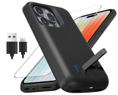 Giabuao Battery Case for iPhone 14 Pro Max (6.9 Inches, 8500 mAh), Slim Rechargeable Extended Charging Case, Power Bank with Stand, Portable Protective Phone Case with Battery for iPhone 14 Pro Max