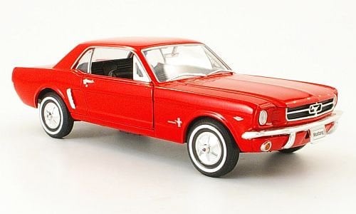 Ford Mustang Coupe, rot, 1964, Modellauto, Fertigmodell, Welly 1:24