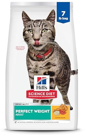 Hill's Science Diet Adult Perfect Weight Dry Cat Food, Chicken, 7 lb. Bag