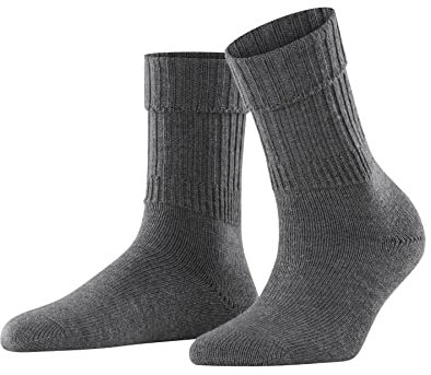 FALKE Damen Socken Striggings Rib W So Wolle einfarbig 1 Paar, Grau Dark Grey 3070, 39-42