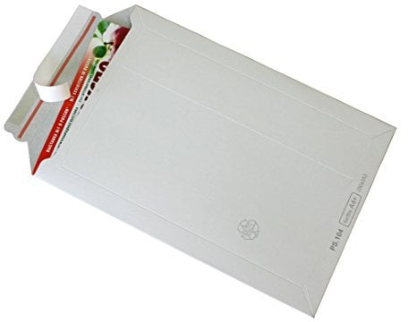 Versandtaschen weiß Vollpappe Karton DIN A4 - flach: 315x240mm / aufgestellt 280x190x50mm (PS.103) (100)