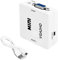 OcioDual VGA2HDTV Adattatore Convertitore Segnale VGA Analogica Jack 3.5mm a HDTV Full HD 1080p Alta Definizione Bianco per PC