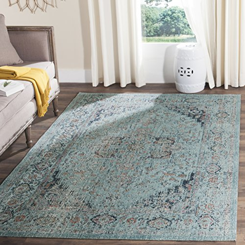 SAFAVIEH Traditionell Teppich für Wohnzimmer, Esszimmer, Schlafzimmer - Artisan Collection, Kurzer Flor, Hellblau, 201 X 274 cm