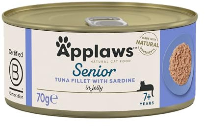 Applaws Komplette Katze Katze Essen, Senior, Thunfisch mit Sardinen in Soft Jelly, 70g (Packung mit 24)