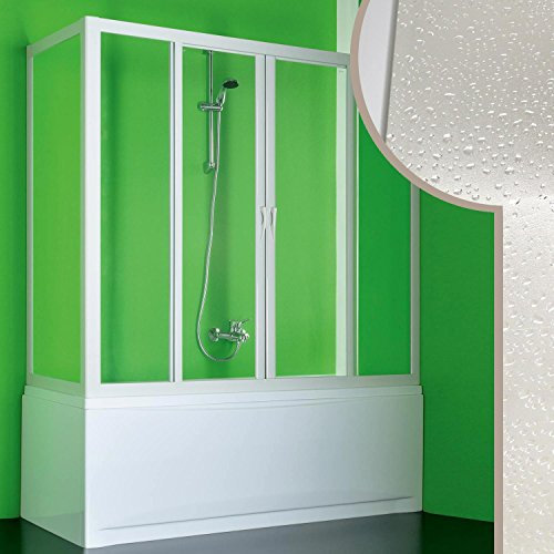 Cabine douche Pare-Baignoire 80x140 CM en acrylique mod. Plutone 2 avec ouverture centrale