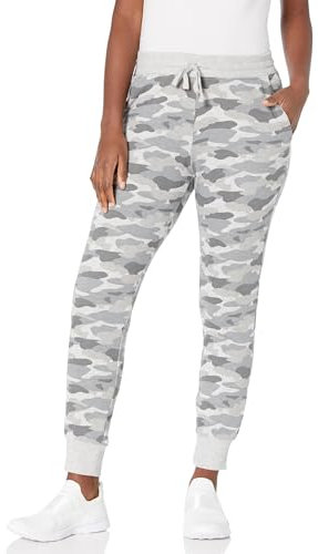 Amazon Essentials Damen Fleece-Jogginghose Mit Bündchen (In Übergrößen Erhältlich), Hellgrau Tarnmuster, XS