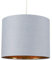 MiniSun | Small Modern Grey and Gold Drum Light Shade | Pendant Lights, Home Décor & Improvement Essential | 250cm Shade Width