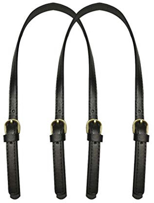 Healifty Leder Taschengriffe Abnehmbare Leder Tasche Gürtel Ersatz Griff DIY Ersatz Tote Taschengriffe Handtasche Zubehör für Einkaufstasche Shopper Tote Handtasche 2 Stück (Schwarz)