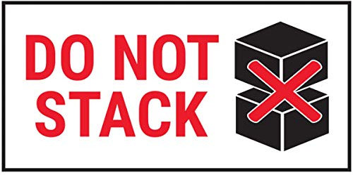 VSafety Do Not Stack Boxes Aufkleber, 51 x 25 mm, Rot, 250 Stück