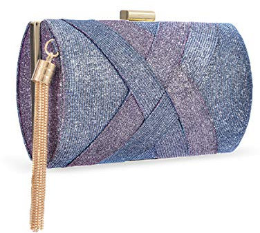 zebrum Womens Evening Clutch Bag Designer Evening Handbag,Lady Party Clutch Purse, Great Gift Choice (Elegant Tassel-Shine Purple)