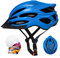 ioutdoor Bike Helmet Men, Cycle Helmet Ladies, Adjustable 56-62cm, Insect Net, Detachable Visior, 22 Vents, Lightweight, Bicycle Helmet for Adult Womens Teenagers Girls Boys (Blue)