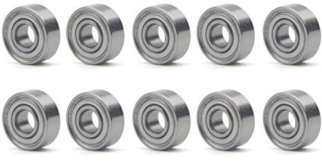 Unxuey 10 Stück 3x8x3 mm Stahl-Rillenkugellager, Longboard-Modelllager MR83ZZ L-830ZZ