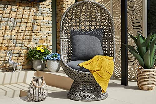 Swivel Cocoon Egg Chair Rattan Wicker Super Comfy Ideal For Garden & Conservatory
