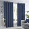 Fusion - Navy Blue Curtains W66 x L90 (168 x 229cm) - Dark Blue Eyelet Curtains - 100% Cotton Curtains for Bedroom/Living Room - Door Curtain - Thermal Drapes/Window Treatment - Sorbonne Collection