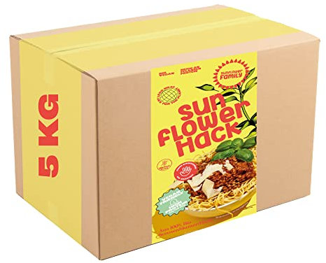sunflowerFamily sunflowerHACK SonnenblumenHACK, 5 kg Gastropackung - Veganes Hack aus 100% Sonnenblumenprotein, Fleischersatz Sojaalternative – Vegetarisch, Vegan, Glutenfrei, Proteinreich, Bio