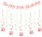 bng-bng 18th Birthday Party Decorations Girls Rose Gold with Happy 18th Birthday Bunting Banner Hanging Swirls Streamers for Girl Women Adult 18 Years Old Anniversary Party Decor Supplies