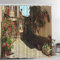 Batmerry Europäische Blumen Landschaft Garten Dekoration Duschvorhang, gemütlicher Italienischer Hof mit roten Rosen, Badezimmer, wasserdicht von StandardgröÃŸe 183 x 183 cm