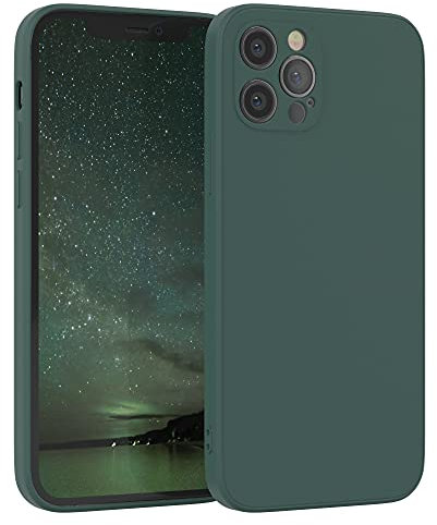 EAZY CASE - Silikonhülle für iPhone 12 Pro Hülle Silikon Case Grün weich stoßfeste Handyhülle iPhone 12 Pro Schutzhülle mit Kameraschutz Dünn Premium Schutz Cover TPU Phone Bumper in Piniengrün