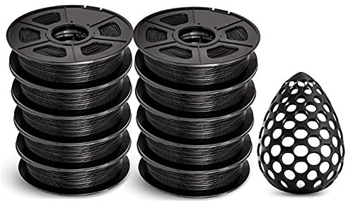 M I A TPU-Filament 1,75 mm, 3D-Drucker-Filament, flexibles und weiches Material, 0,5 kg, 10 Rollen, Weiß (Farbe: Schwarz)