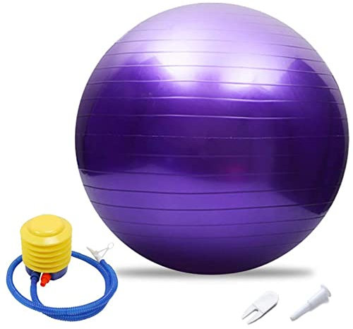 Gymnastikball Yoga Pilates Ball, 45-95cm Balance, Stabilität, Training Physiotherapie Geburtsball Für Yoga, Anti-Burst Gymnastikball, Fitnessstudio, Hausgeschenk Luftpumpe (Purple,95cm/37.40in)