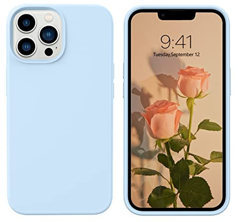 YINLAI für iPhone 13 Pro Hülle Silikon Blau,Handyhülle iPhone 13 Pro Schutzhülle Slim Case Cover Liquid Silikon Gel Matte Kratzfest Schutzhülle für iPhone 13 Pro 6,1 Zoll,Hellblau