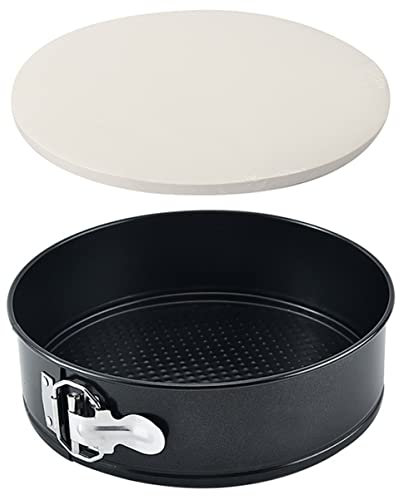 Tellshun 9 Inch Springform Pan Tin with 50pcs Parchment Paper Cheesecakes Baking Mold Round Leakproof Nonstick Removable Bottom Bakeware for Pie Cake Pizza and Quiches